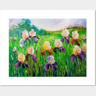 Irises in  field Posters and Art